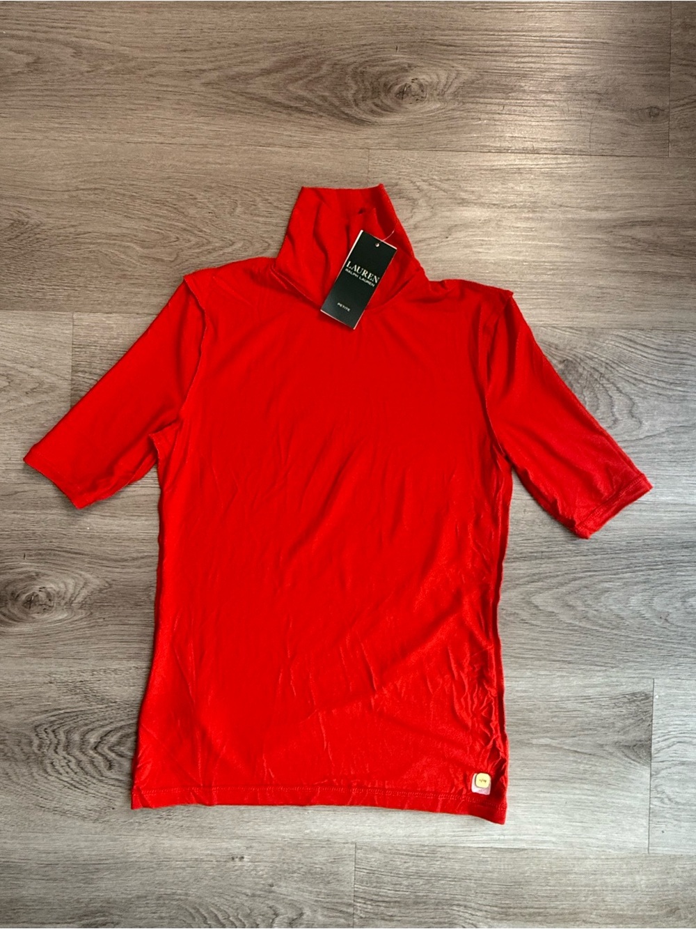 NWT Lauren Ralph Lauren Red Turtleneck Top PS